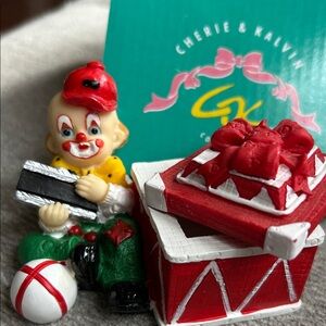 Vintage Circus Clown Ring Red Box Resin 5” Tall 1999 Prestige in Box never used